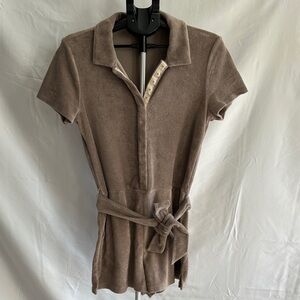 Beyond Yoga Tropez Tie Waist Romper, Size Sm, Color Birch